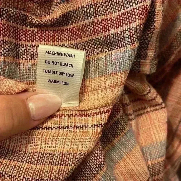 Novica Striped Embroidered Cotton A-Line Dress SZ Large - Picture 6 of 6